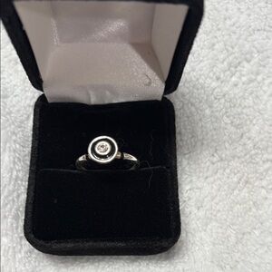 Elegant Silver Ring with Crystal Accent